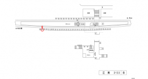名鉄／江南駅／／№134駅看板、位置図