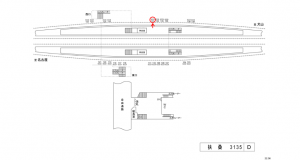 名鉄／扶桑駅／／№131駅看板、位置図