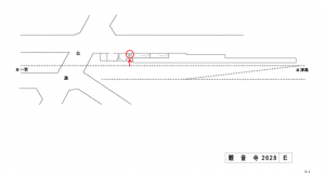 名鉄／観音寺駅／／№201駅看板、位置図