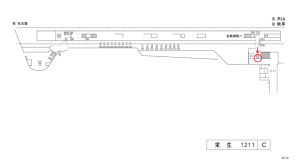 名鉄/栄生駅//№213駅看板、位置図