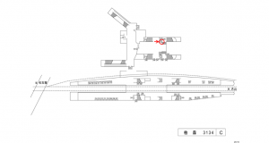名鉄／柏森駅／／№237駅看板、位置図