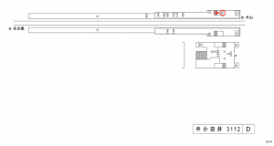 名鉄/中小田井駅//№213駅看板、位置図