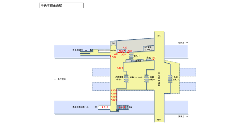 JR東海／金山駅／駅看板設置図面