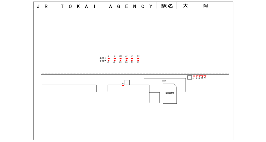 JR東海／大岡駅／駅看板設置図面