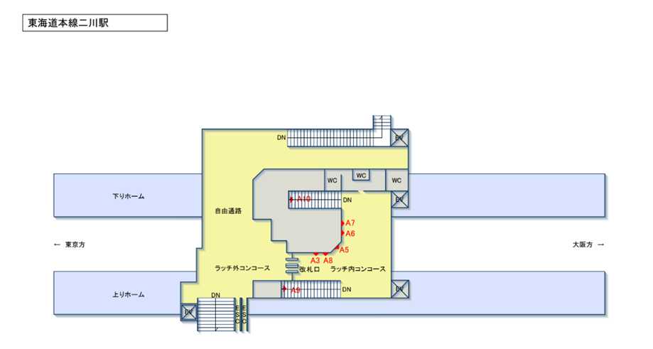 JR東海/二川駅/駅看板設置図面