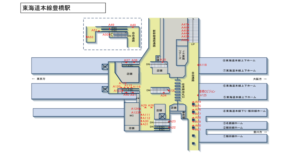 JR東海/豊橋駅/東海道本線豊橋駅/駅看板設置図面