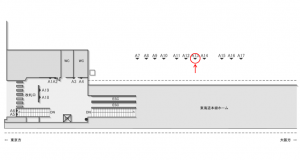 JR東海／東静岡駅／№A-13№13駅看板、位置図