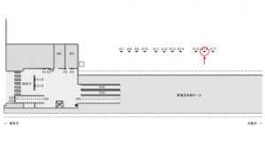 JR東海／東静岡駅／№A-16№16駅看板、位置図