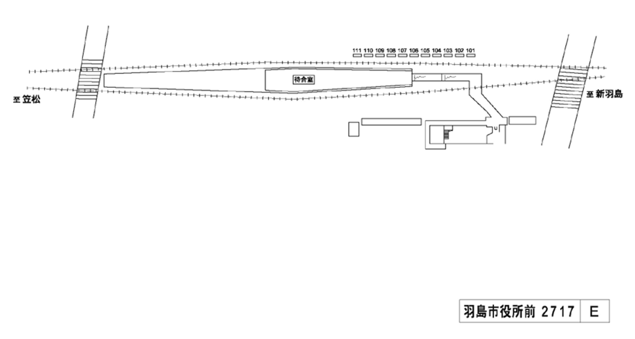 名鉄／羽島市役所前駅／駅看板設置図面