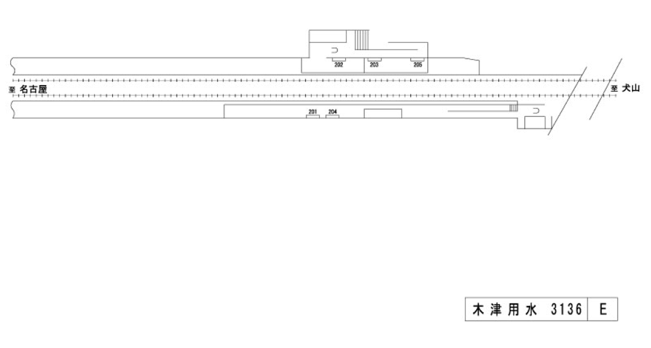 名鉄/木津用水駅/駅看板設置図面