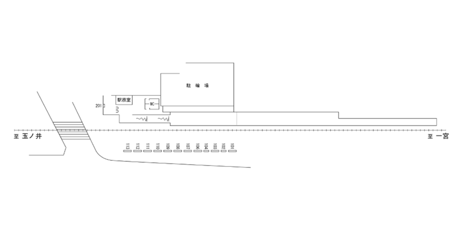 名鉄/奥町駅/駅看板設置図面