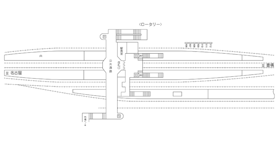 名鉄/豊明駅/駅看板設置図面