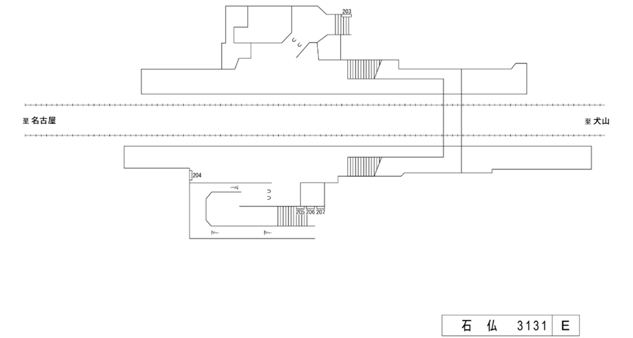 名鉄／石仏駅／駅看板設置図面