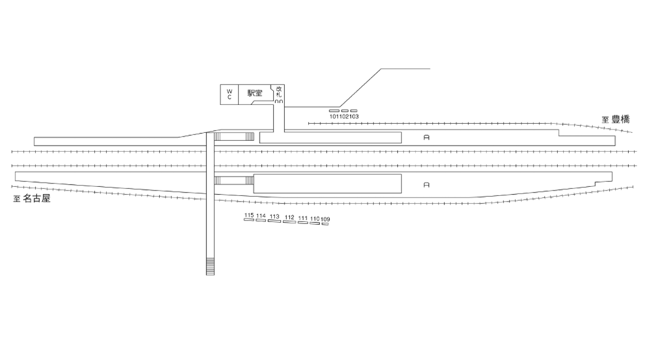 名鉄／矢作橋駅／駅看板設置図面
