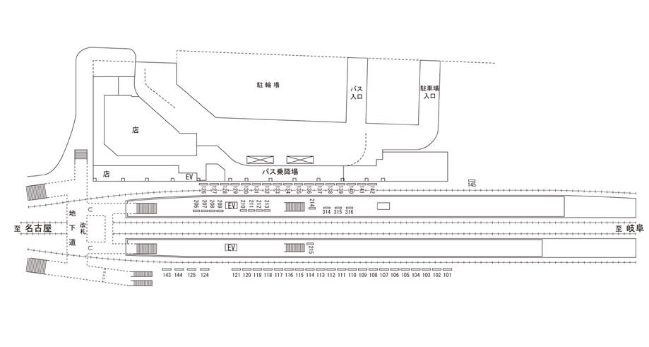 名鉄/国府宮駅/駅看板設置図面