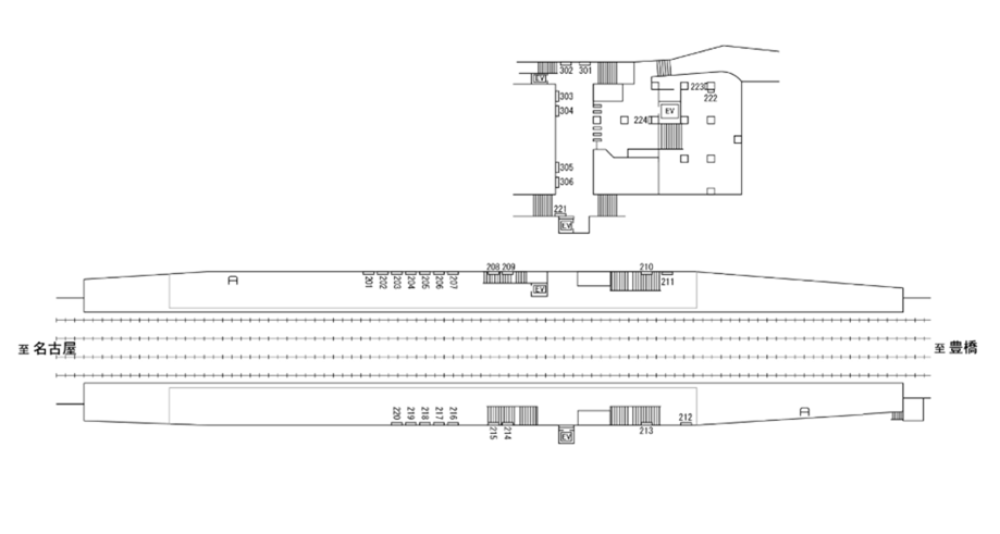 名鉄/堀田駅/駅看板設置図面