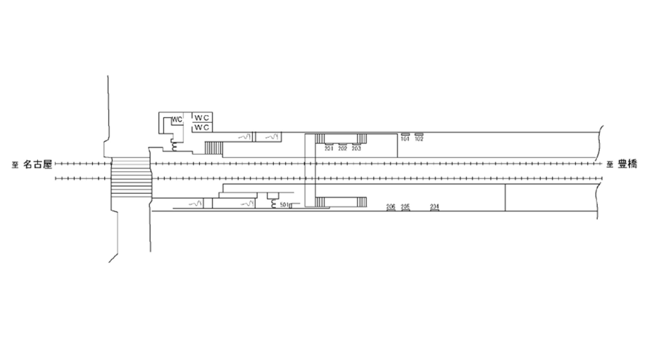 名鉄／左京山駅／駅看板設置図面