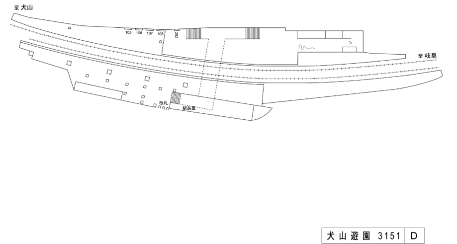 名鉄／犬山遊園駅／駅看板設置図面