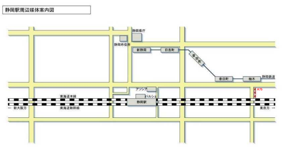 JR東海/静岡駅/静岡駅周辺媒体案内図/駅看板設置図面