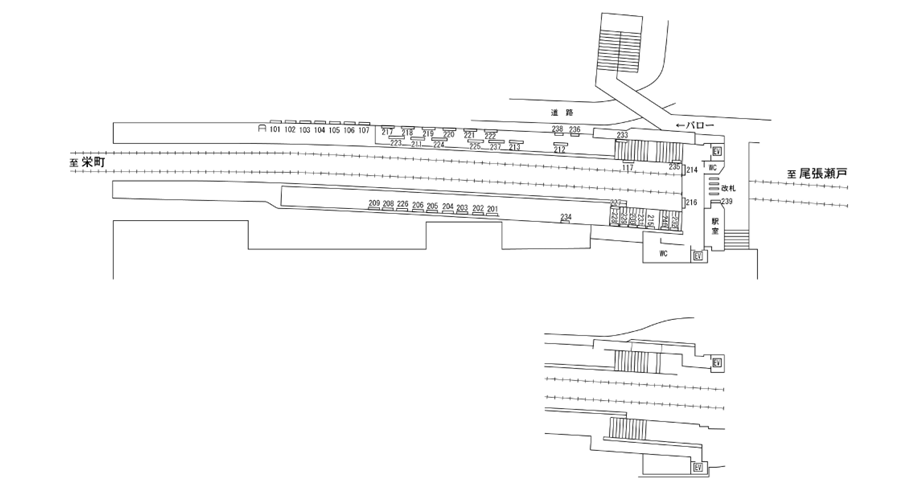 名鉄/新瀬戸駅/駅看板設置図面