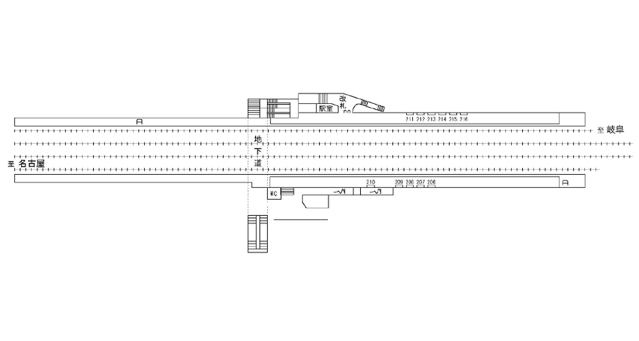 名鉄/二ツ杁駅/駅看板設置図面