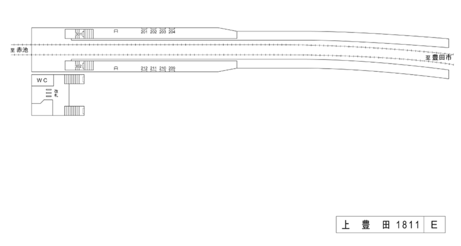 名鉄/上豊田駅/駅看板設置図面