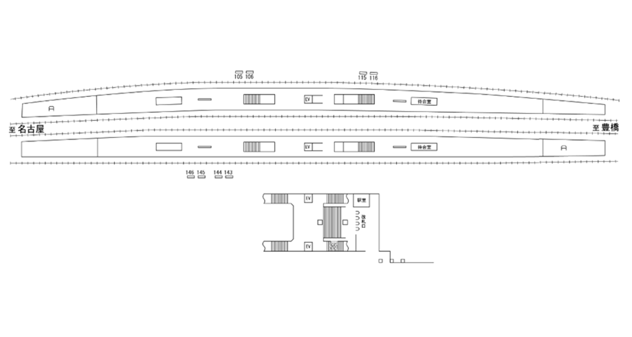 名鉄/本宿駅/駅看板設置図面