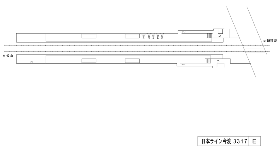 名鉄/日本ライン今渡駅/駅看板設置図面