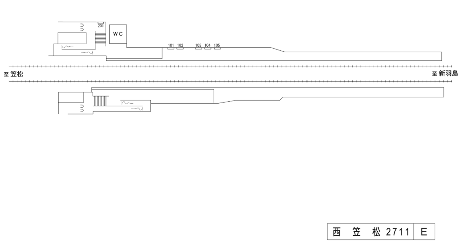 名鉄／西笠松駅／駅看板設置図面