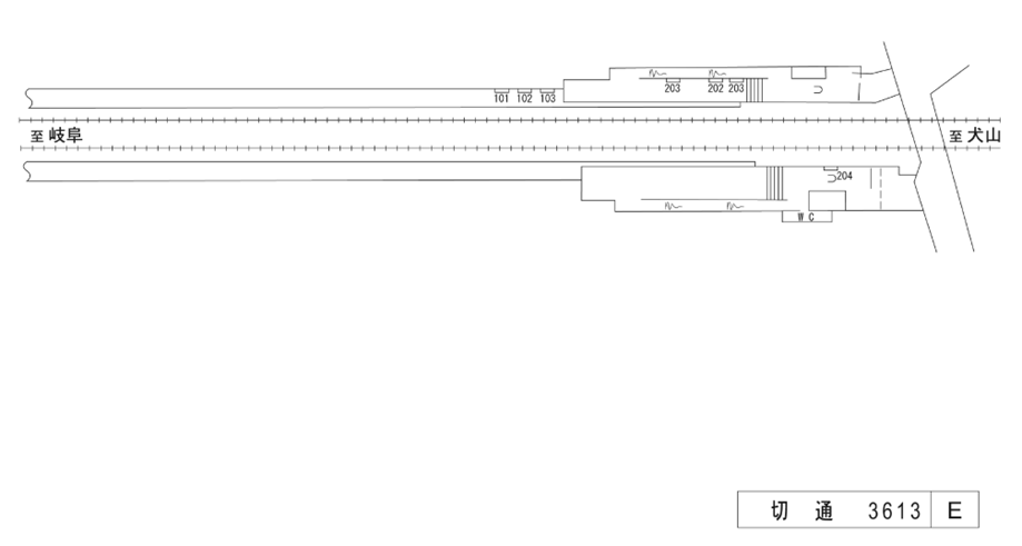 名鉄／切通駅／駅看板設置図面