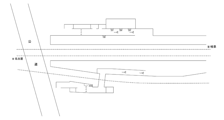 名鉄／西枇杷島駅／駅看板設置図面