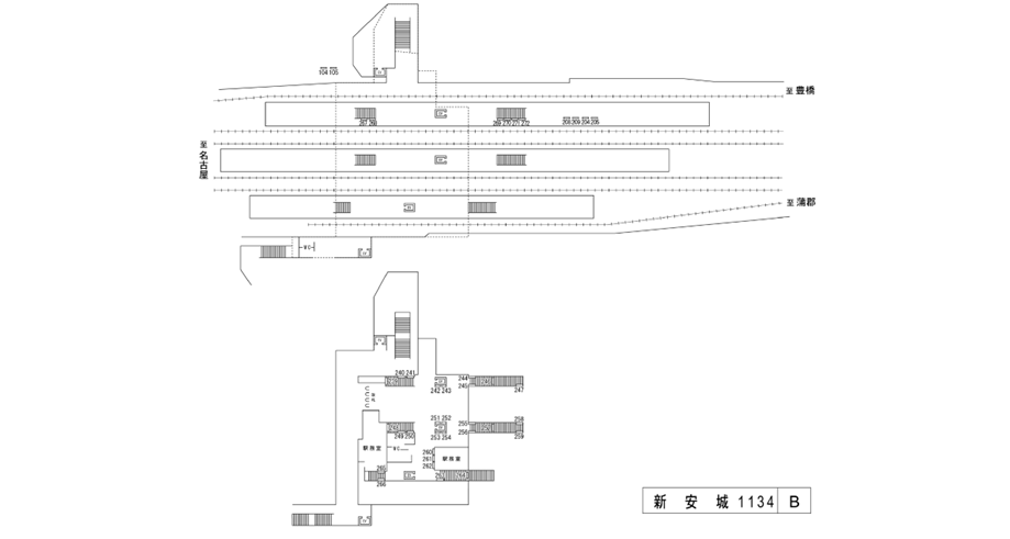 名鉄/新安城駅/駅看板設置図面