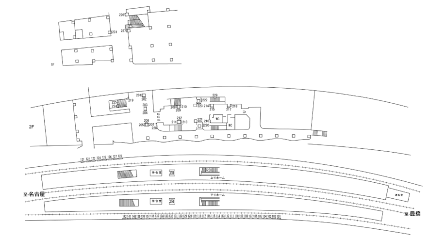 名鉄／鳴海駅／駅看板設置図面