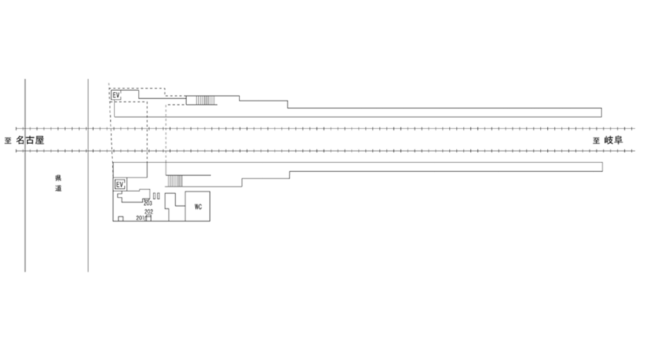 名鉄/東枇杷島駅/駅看板設置図面