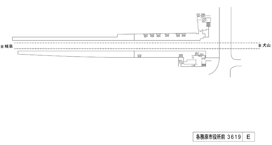 名鉄／各務原市役所前駅／駅看板設置図面