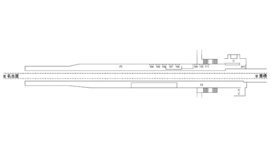 名鉄／牛田駅／駅看板設置図面