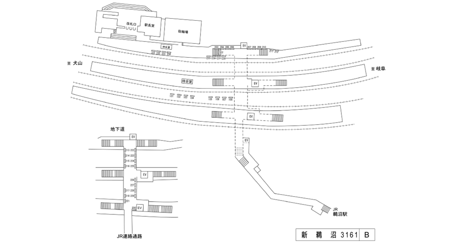 名鉄／新鵜沼駅／駅看板設置図面
