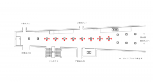 名古屋地下鉄／栄駅／栄駅イーストスクエアビジョン広告駅デジタルサイネージ、位置図