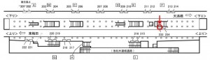 Osaka／Metro（大阪メトロ）　南森町駅／谷町線№1-233№233、位置図