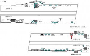 JR 京橋駅/JR大阪環状線/№224駅看板・駅広告、位置図