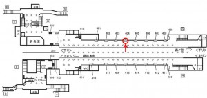 Osaka／Metro（大阪メトロ）　谷町四丁目駅／中央線№1-404№404、位置図