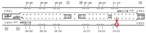 Osaka／Metro（大阪メトロ）　谷町六丁目／谷町線№1-213№213、位置図