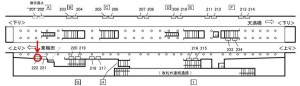 Osaka／Metro（大阪メトロ）　南森町駅／谷町線№1-222№222、位置図