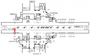 Osaka／Metro（大阪メトロ）　日本橋駅／堺筋線№1-618№618、位置図