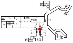 Osaka／Metro（大阪メトロ）　阿倍野駅／谷町線№2-005№005、位置図
