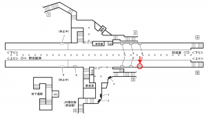 Osaka／Metro（大阪メトロ）　玉川駅／千日前線№1-005№005、位置図