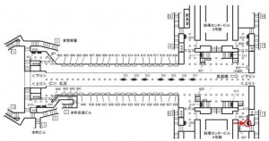 Osaka／Metro（大阪メトロ）　堺筋本町駅／堺筋線№2-605№605、位置図