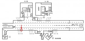 Osaka／Metro（大阪メトロ）　岸里／四つ橋線№1-016№016、位置図