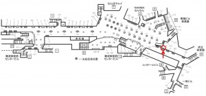 Osaka／Metro（大阪メトロ）　なんば駅／御堂筋線№2-132№132、位置図