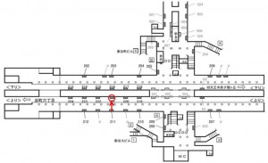 Osaka／Metro（大阪メトロ）　谷町九丁目駅／谷町線№1‐221№221、位置図